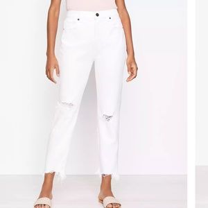 LOFT The Curvy 90s Straight Jean in White